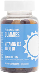 Bottle of NaturesPlus Vitamin D3 1000 IU Gummies - Mixed Berry
