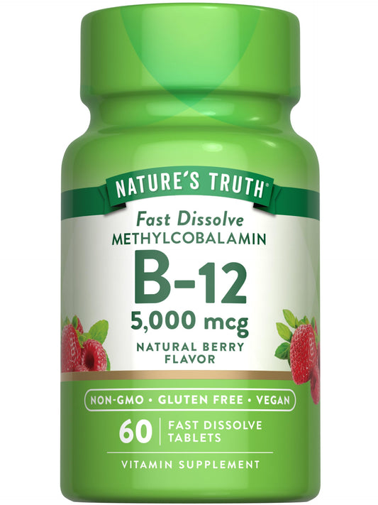 Nature's Truth B12 5000 mcg Berry Flavor 60 tablets packaging
