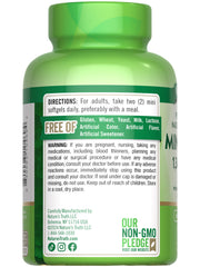 Non-GMO and gluten-free certification label for Nature's Truth fish oil