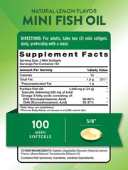 Nature's Truth mini fish oil omega-3 packaging label