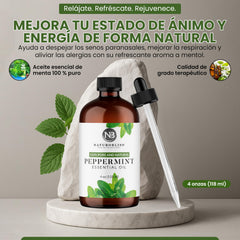 Peppermint oil packaging highlighting 4 oz size