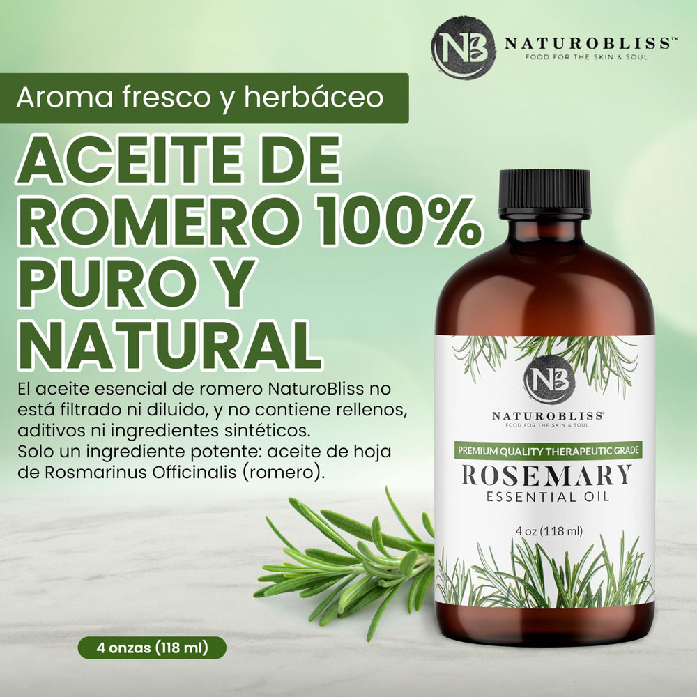NaturoBliss rosemary essential oil product label