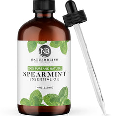 NaturoBliss Spearmint essential oil bottle front view