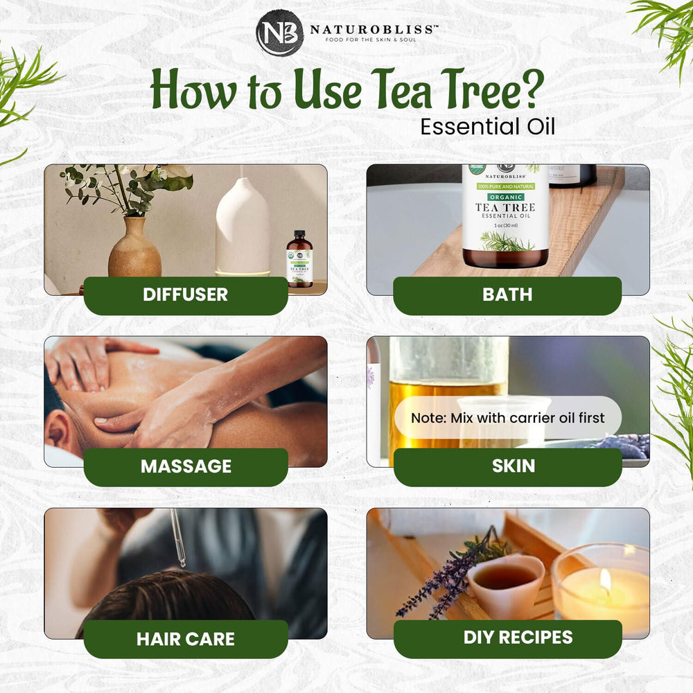 Aromatherapy setup with tea tree oil diffuser