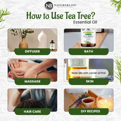 Aromatherapy setup with tea tree oil diffuser