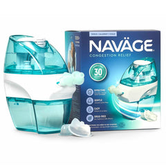 Navage starter bundle nose cleaner enables quick, drug-free nasal relief for congestion.