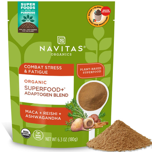 Navitas Organics Superfood+ Adaptogen Blend bag front label