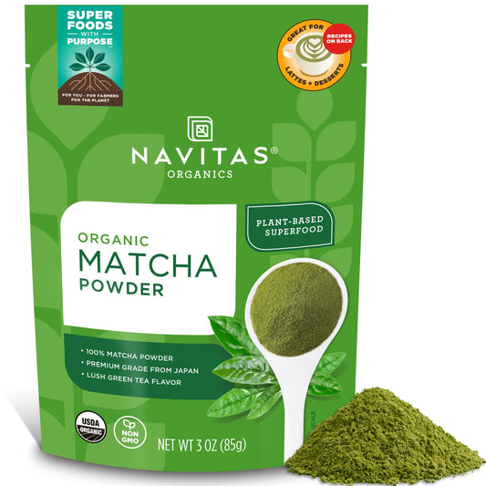 Navitas Organics Matcha Powder 3oz bag with 85 servings