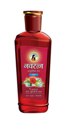 Ingredients and natural herbs featured in Navratna Cool Oil