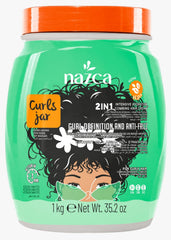 NAZCA More Curls Jar front bottle shows 35.2oz size for deep hydration.