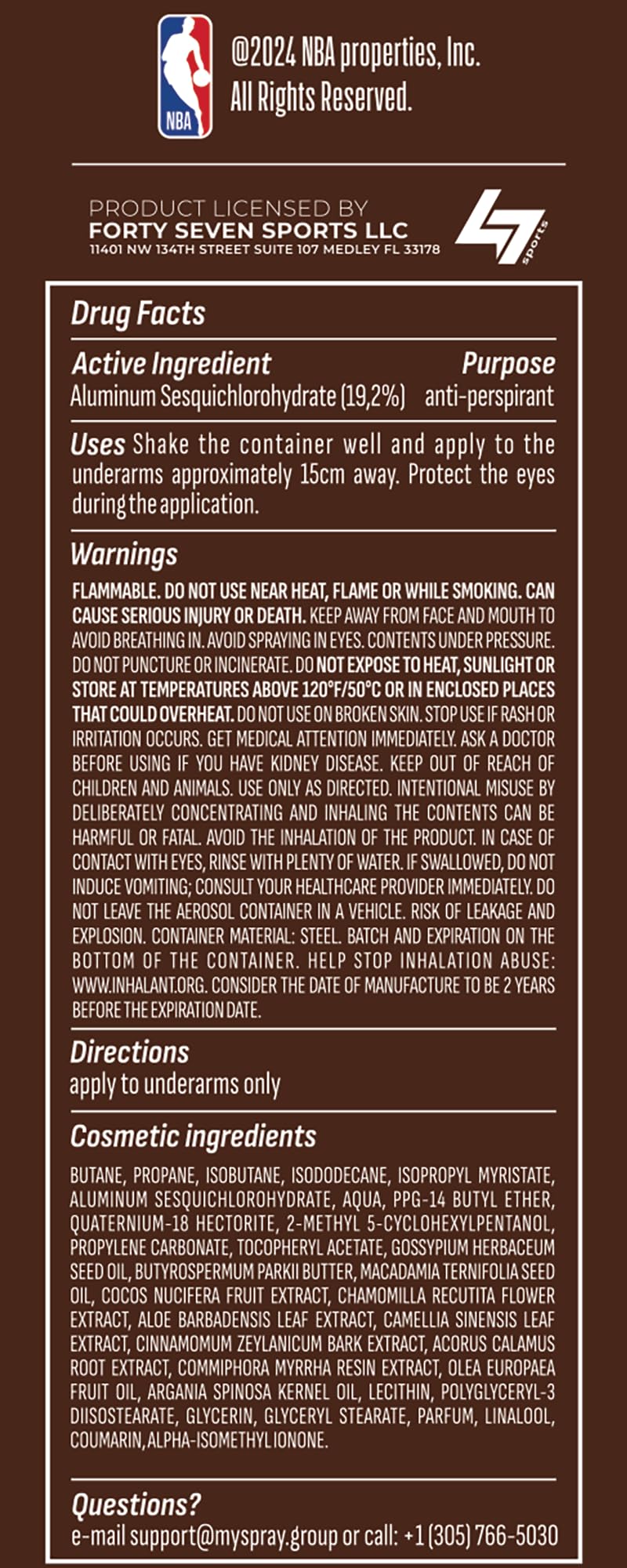 NBA Above Wood Breeze dry-spray application delivers instant drying and comfortable wear.