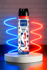 NBA Above Teams deodorant spray cap detail shows alcohol-free care.