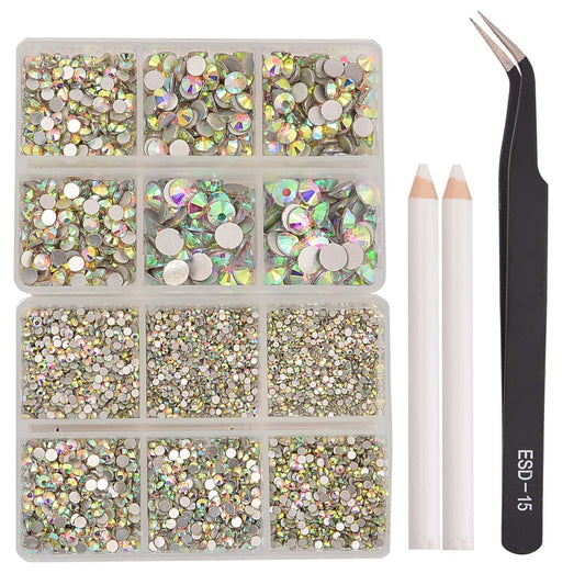 NCB 8000pcs rhinestones in clear crystal for versatile nail art and crafts