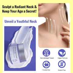 Neck Firming Cream texture closeup highlights hydration and quick absorption.