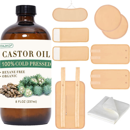 Thyroid neck castor oil pack wrap
