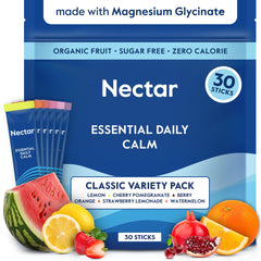 Nectar Calm product packaging with box and sachets on white background