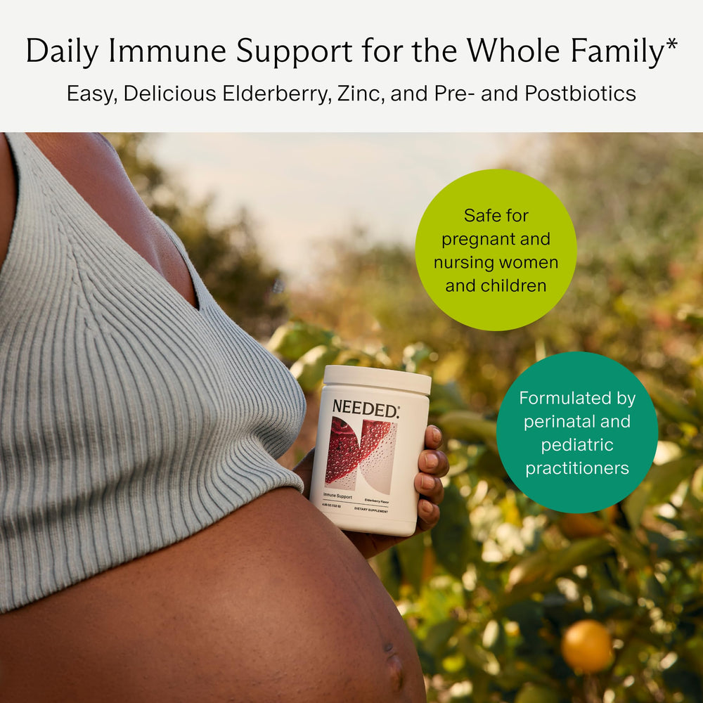 Needed Immune Support mix in glass demonstrating easy-to-prepare beverage