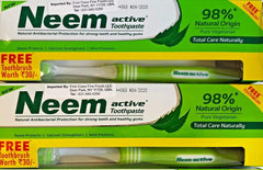 Front view of Neem Active Toothpaste 2 x 200 g pack