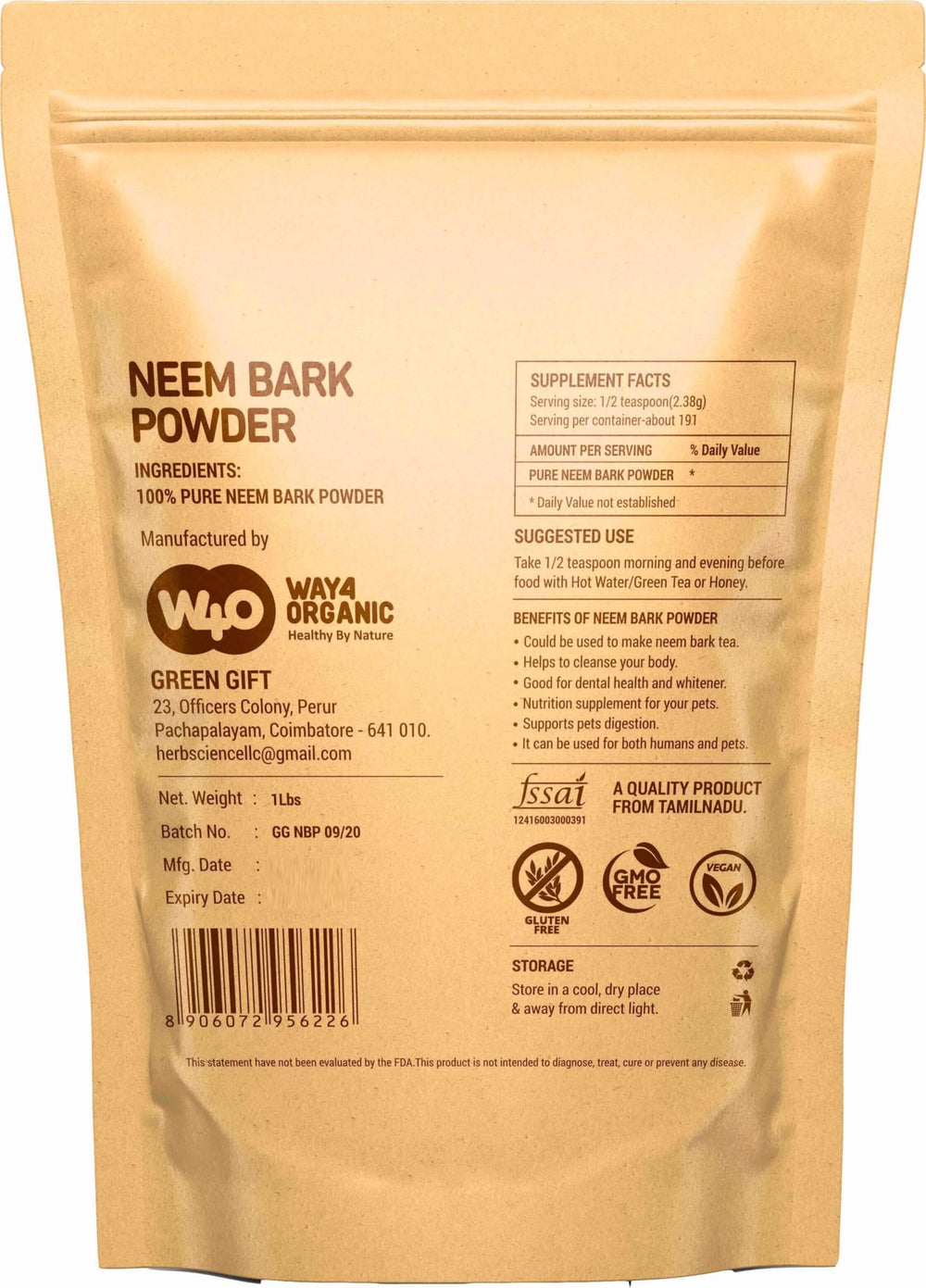 Neem Bark Powder used for dental health