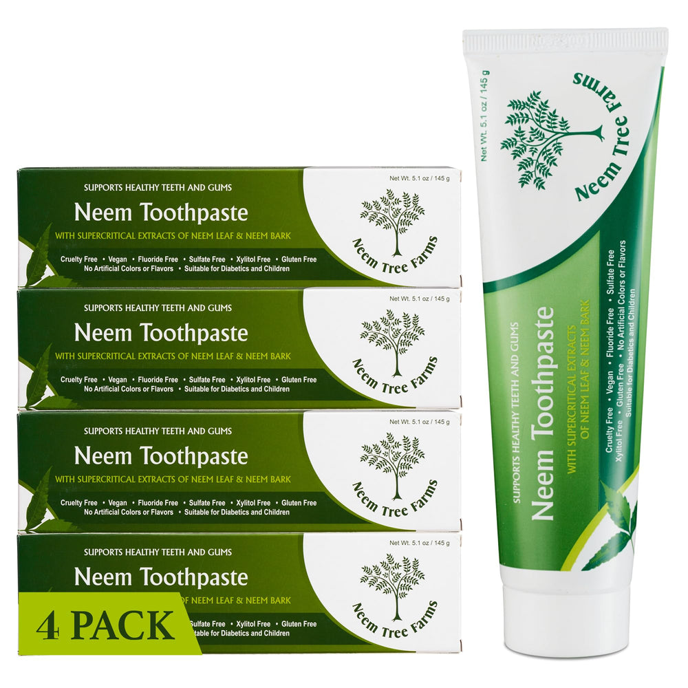 Neem fluoride-free toothpaste 4-pack banner