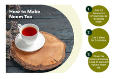 Natural neem leaf tea product shot
