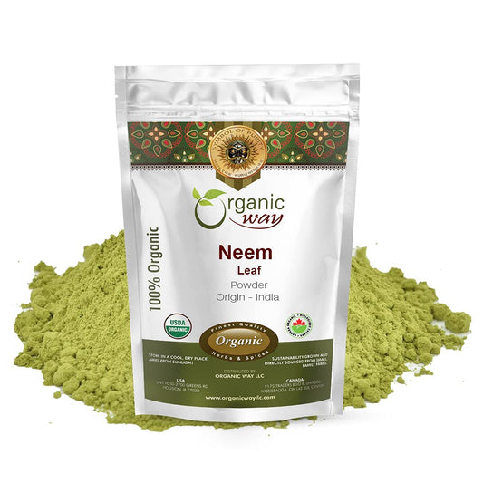 Neem Leaf Powder packaging in a resealable pouch
