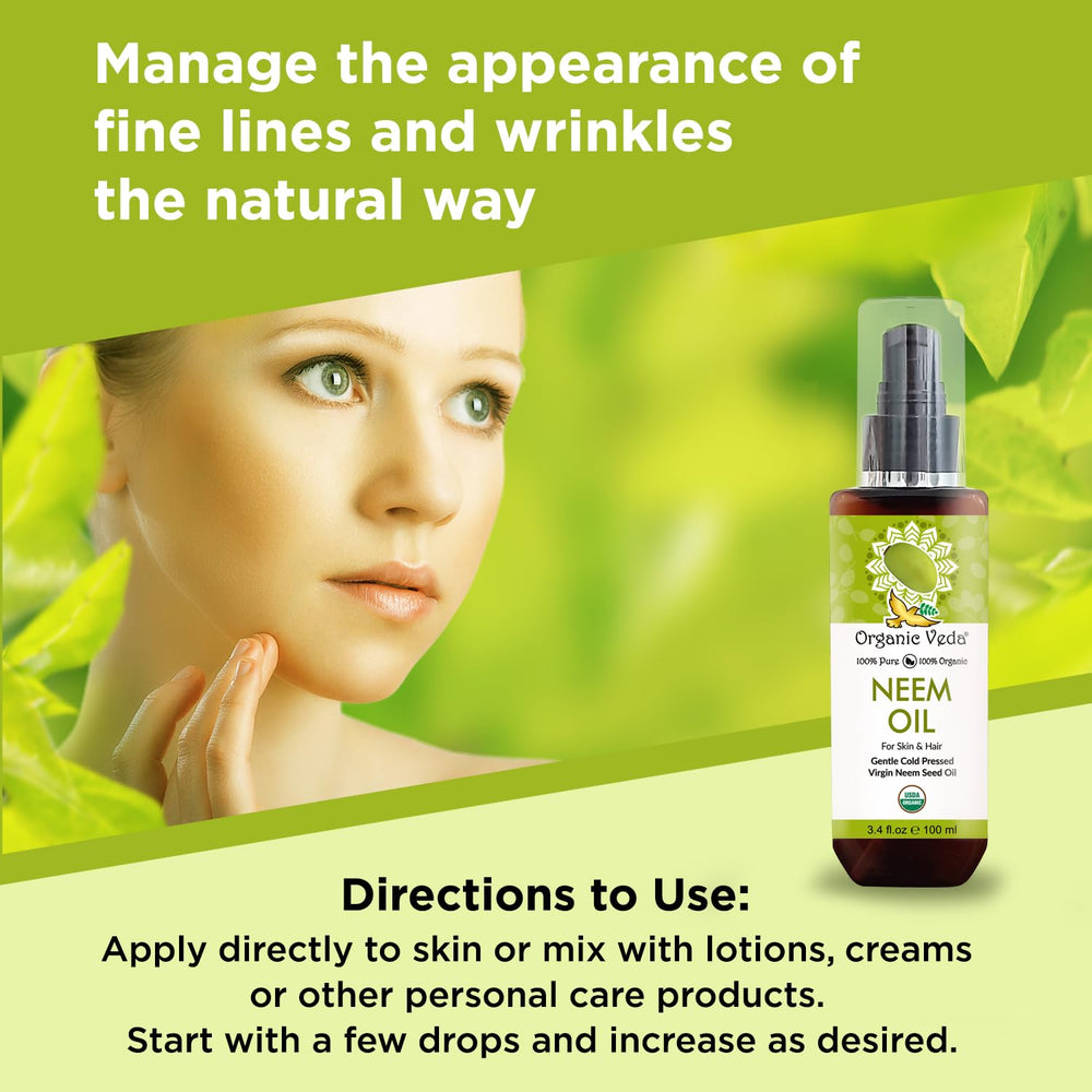 Neem oil applied to facial skin