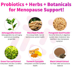 Negima menopause 13-in-1 herbs closeup showcases natural ingredients for overall well-being.