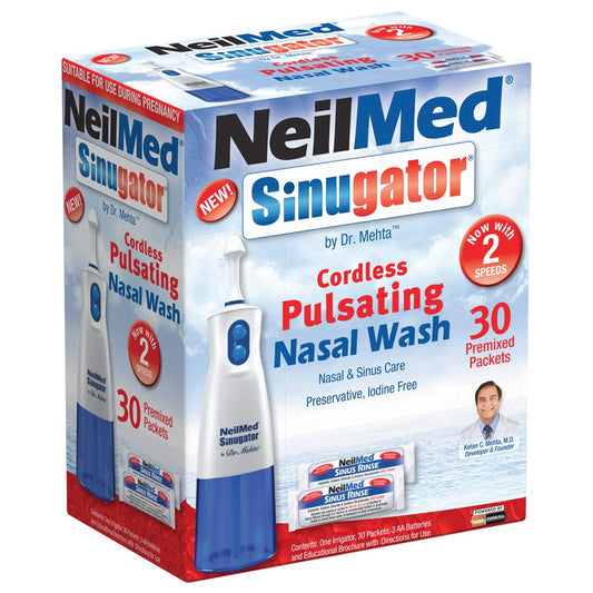 NeilMed Sinugator cordless nasal wash device for daily hygiene.