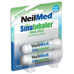 NeilMed SinuInhaler bonus pack packaging for travel-friendly aromatherapy relief.