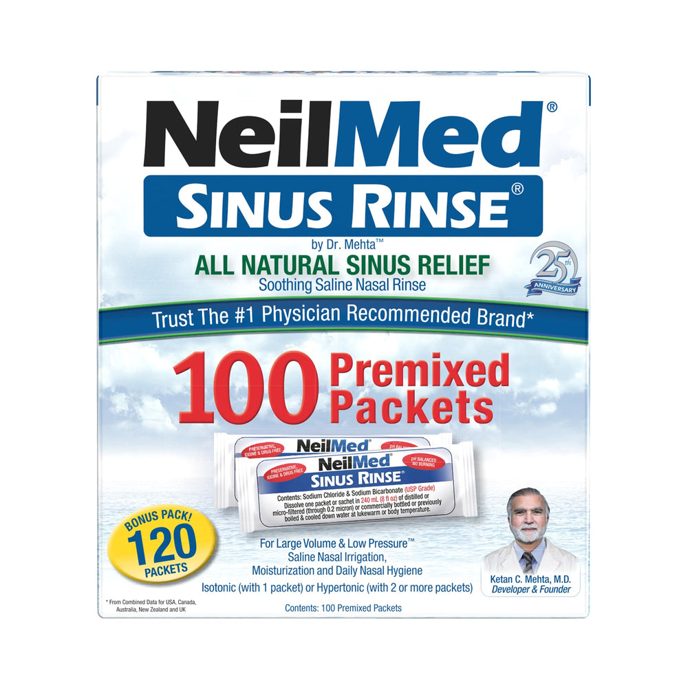 NeilMed Sinus Rinse isotonic blue packets ready for 8 oz solution for easy rinse