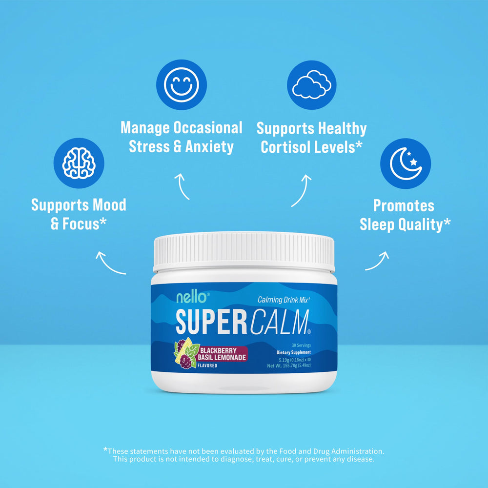 Non-GMO and sugar-free claim on Nello SuperCalm label