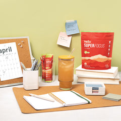 Preparing Nello SuperFocus Mojito drink powder with water