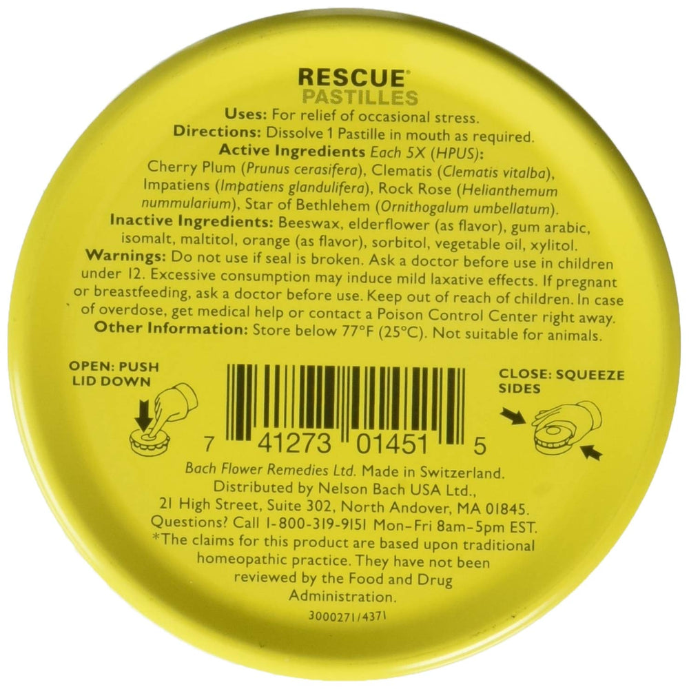 Rescue Remedy Pastilles 12-Pack packaging and blister