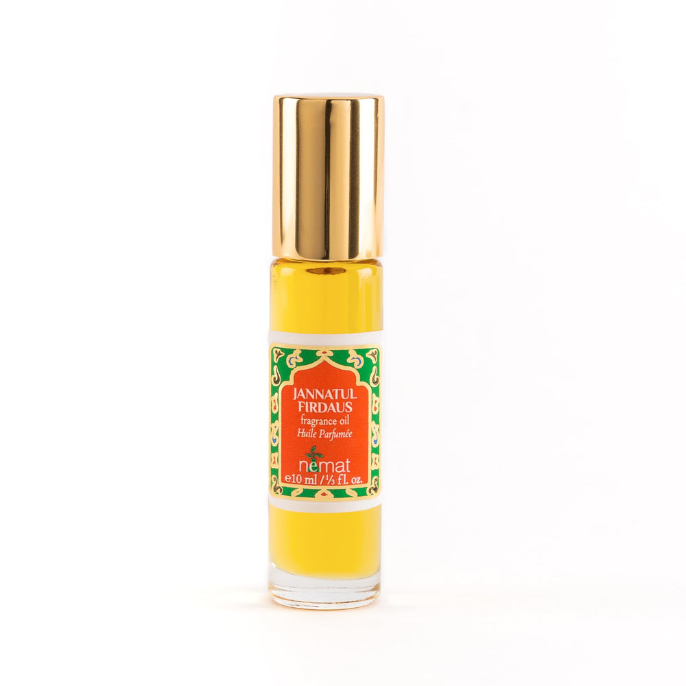 Nemat International Jannatul Firdaus roll-on bottle close-up for elegant, long-lasting fragrance.