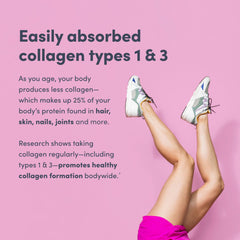 Nutrition facts showing 10 g collagen per serving
