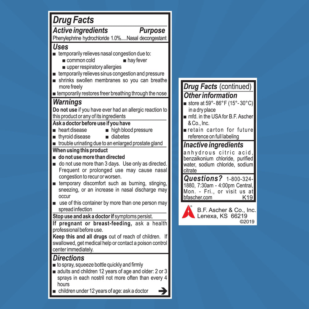 Neo-Synephrine application demonstrates simple dosing for nasal congestion relief.