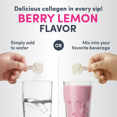 Collagen peptides powder dissolving in a beverage