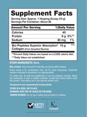 Close-up showing 18 essential amino acids in the collagen powder