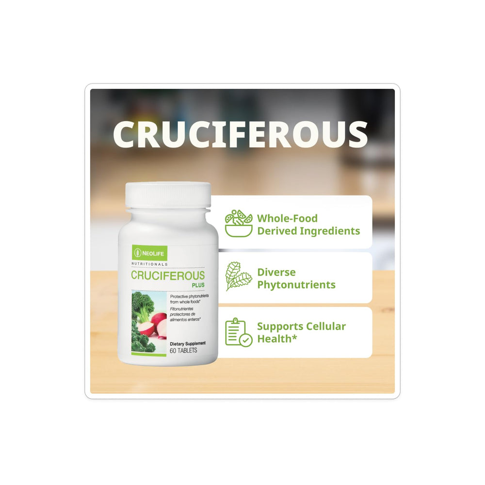Close-up of NeoLife Cruciferous Plus tablets