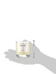 Neom Complete Bliss candle lime black pepper label image showcases refreshing zest for uplifting moments.