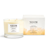 NEOM Happiness candle 3-wick jar glows with mood-boosting essential oils