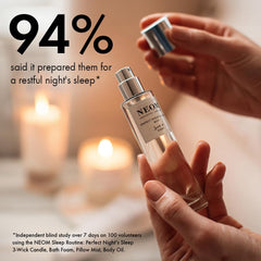 Neom Sleep Mist bottle with lavender chamomile artwork