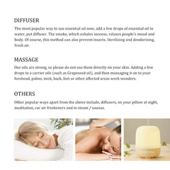 Illustration of Neroli essential oil use in diffusers