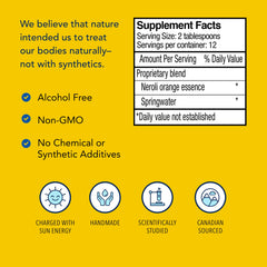 Label listing Neroli Orange Essence ingredients