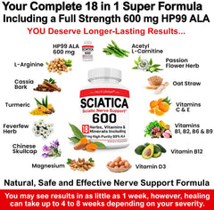 Nerve pain relief supplement suitable for feet, hands, legs and fingers.