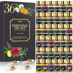 NESCCI Essential Oil Set 36 x 5ml bottles arranged in a gift package