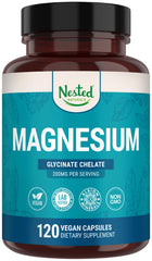 Nested Naturals Magnesium Glycinate Chelate bottle on white background