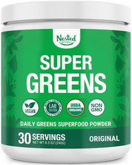 Nested Naturals Super Greens Original Flavor bottle – front view