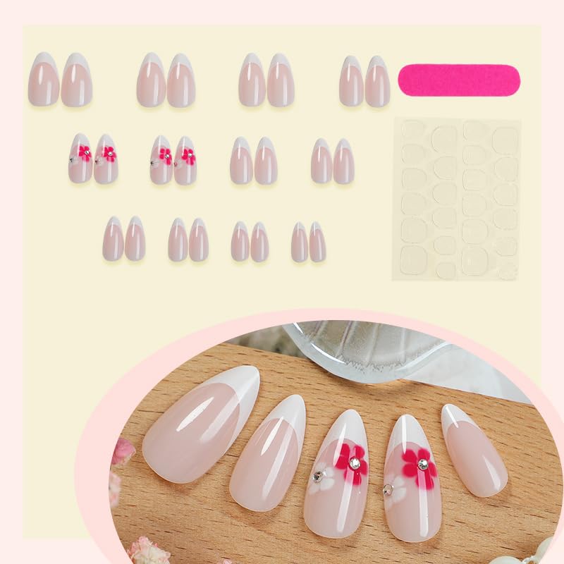 NEUQL step-by-step application of press-on nails for at-home manicure.